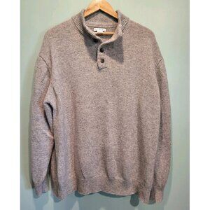Enzo Mantovani Gray 100% Wool Henley Sweater Sz XXL